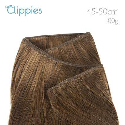 Clippies cabello tejido liso 100g largo 45-50cm