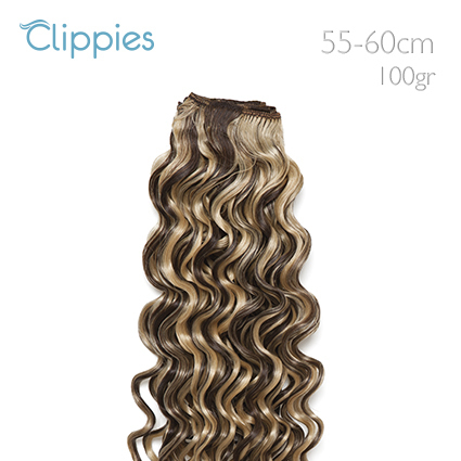 Clippies cabello tejido rizado 100g largo 55-60cm